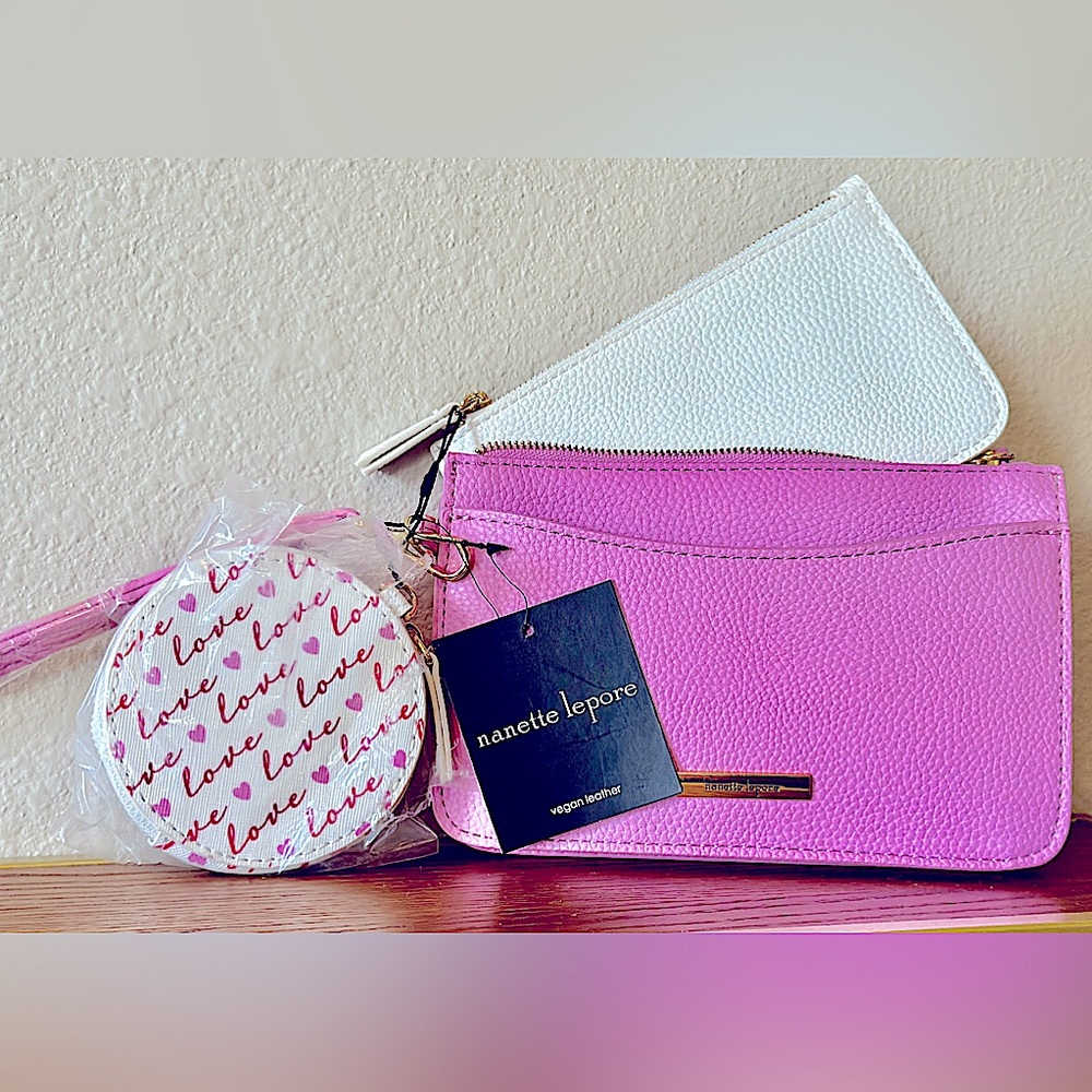 3 piece wallet wristlet change purse set by Nanette Lepore.